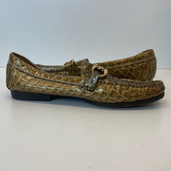 Beverly Feldman Gold Riding Bit Rhinestone Loafers (36.5) - Picture 10 of 12